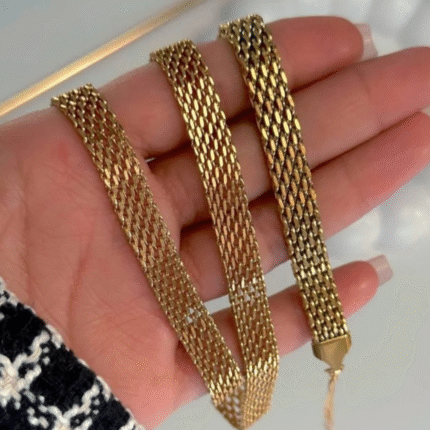 Classic Gold Mesh Chain Necklace