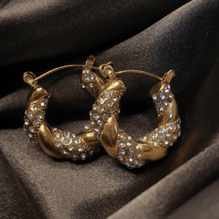 Emerald Twist Luxe Hoops